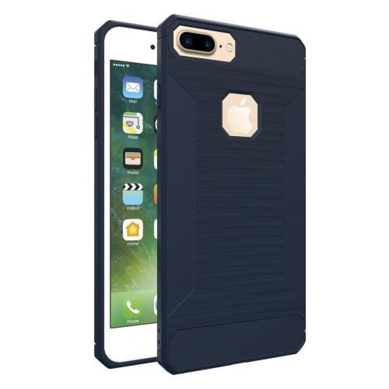 Homokos matt zselés tok iPhone 8 Plus és 7 Plus készülékhez - sötétkék