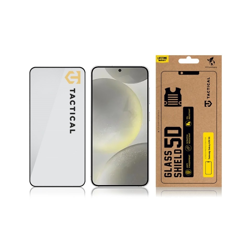 Taktikai üvegpajzs 5D üveg Samsung Galaxy A36 Fekete
