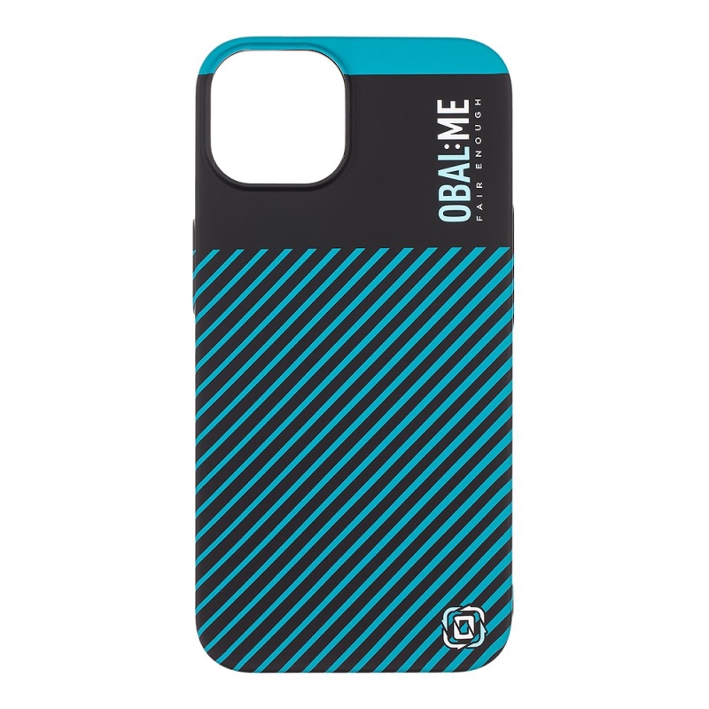 Borító:ME Flossy Stripes Cover for Apple iPhone 13 Fekete/Teal borító az Apple iPhone 13 készülékhez