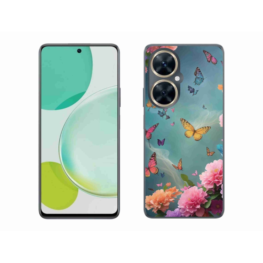Gél borító mmCase a Huawei Nova 11i készülékre - színes virágok és pillangók
