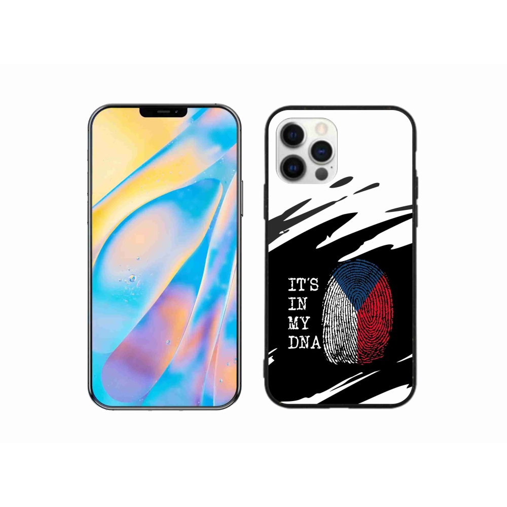 Gél borítás mmCase iPhone 12 Pro készülékhez - zászlós ujjlenyomat fekete és fehér háttérrel