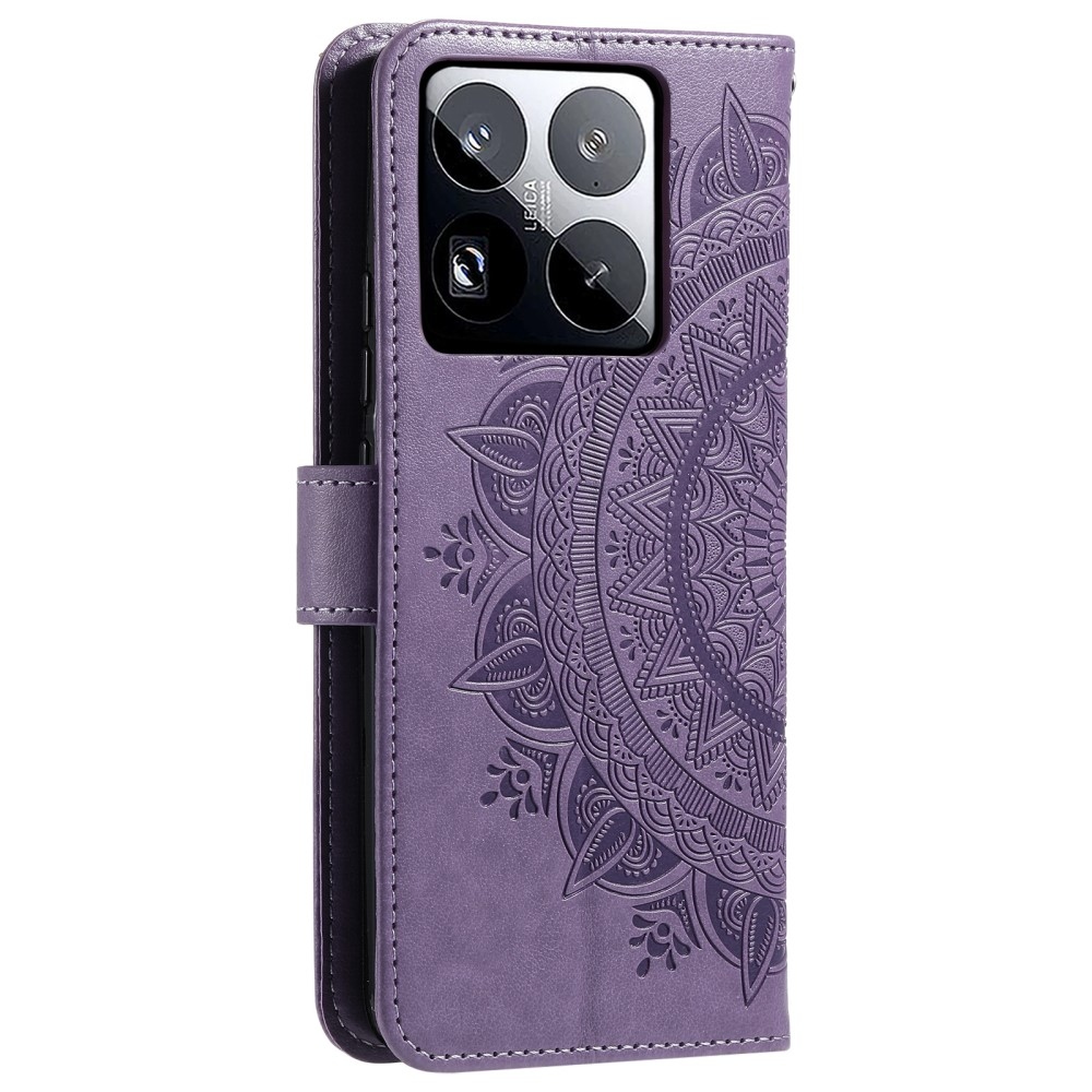 Mandala könyv tok Xiaomi 15 Pro-hoz - lila