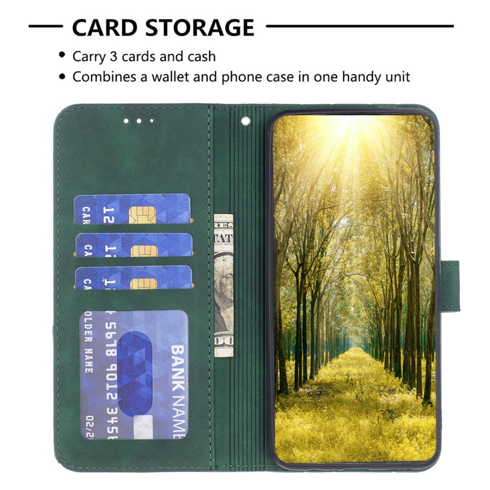 BINFEN könyvtáska Samsung Galaxy M15 5G - zöld