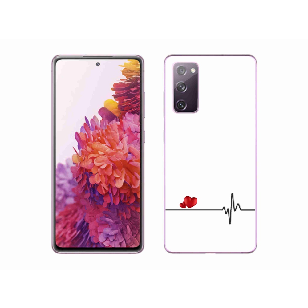 Gél borítás mmCase Samsung Galaxy S20 FE készülékhez - szív és szívverés fehér háttérrel