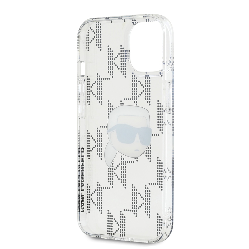 Karl Lagerfeld IML galvanizált Karl Head hátlap iPhone 15 átlátszó iPhone 15 készülékhez