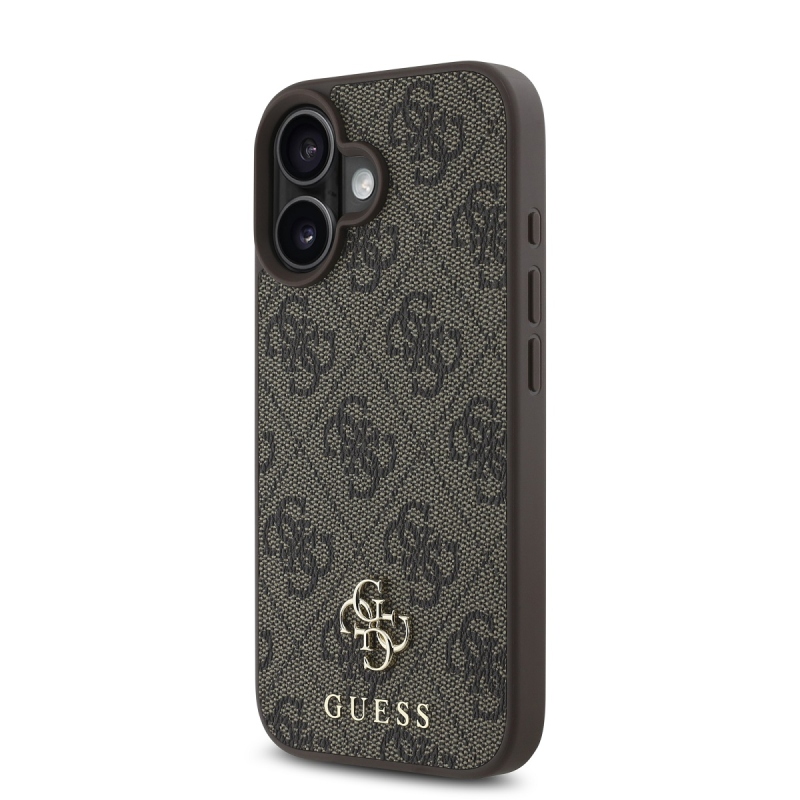 Guess PU 4G kis fém logó MagSafe hátlap iPhone 16 barna 16-hoz barna