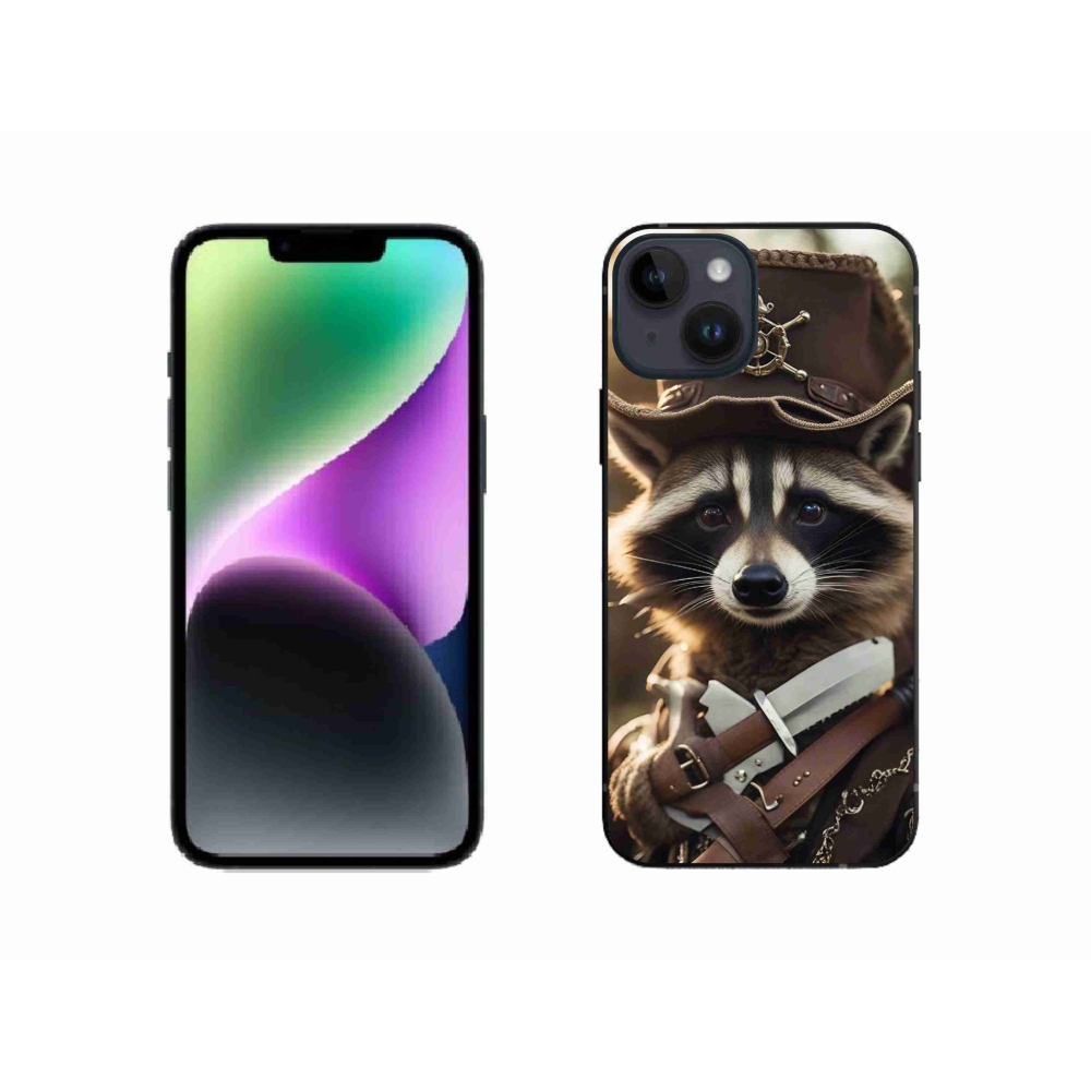 Zselés borítás mmCase iPhone 14 készülékhez - mosómedve egyenruhában