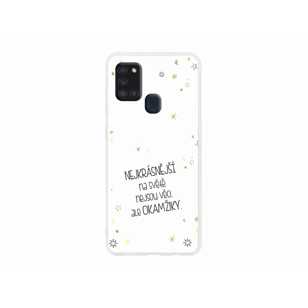 Gél borítás mmCase Samsung Galaxy A21s készülékhez - idézem 4 fehér háttér