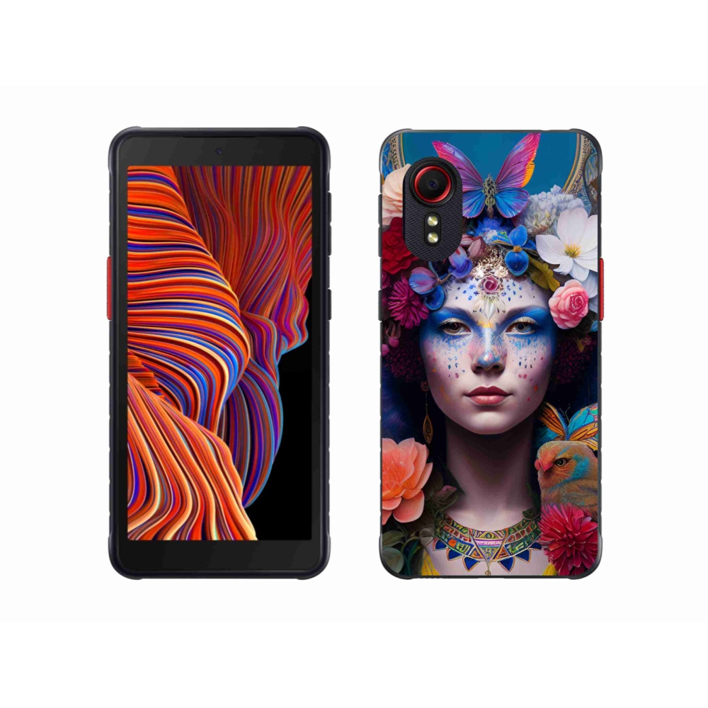 Gél borítás mmCase Samsung Galaxy Xcover 5 - nő virágokkal
