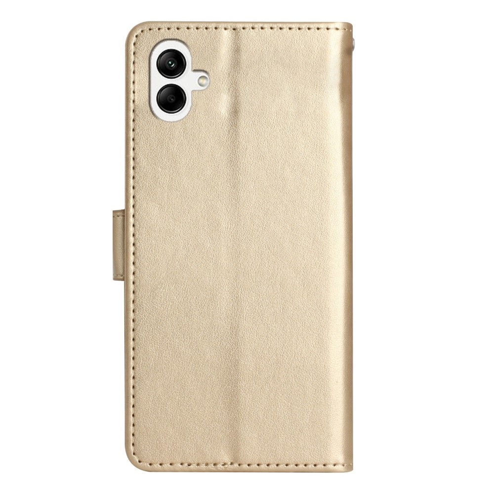 Virágok könyv tok Samsung Galaxy A06 4G-hez - arany színű