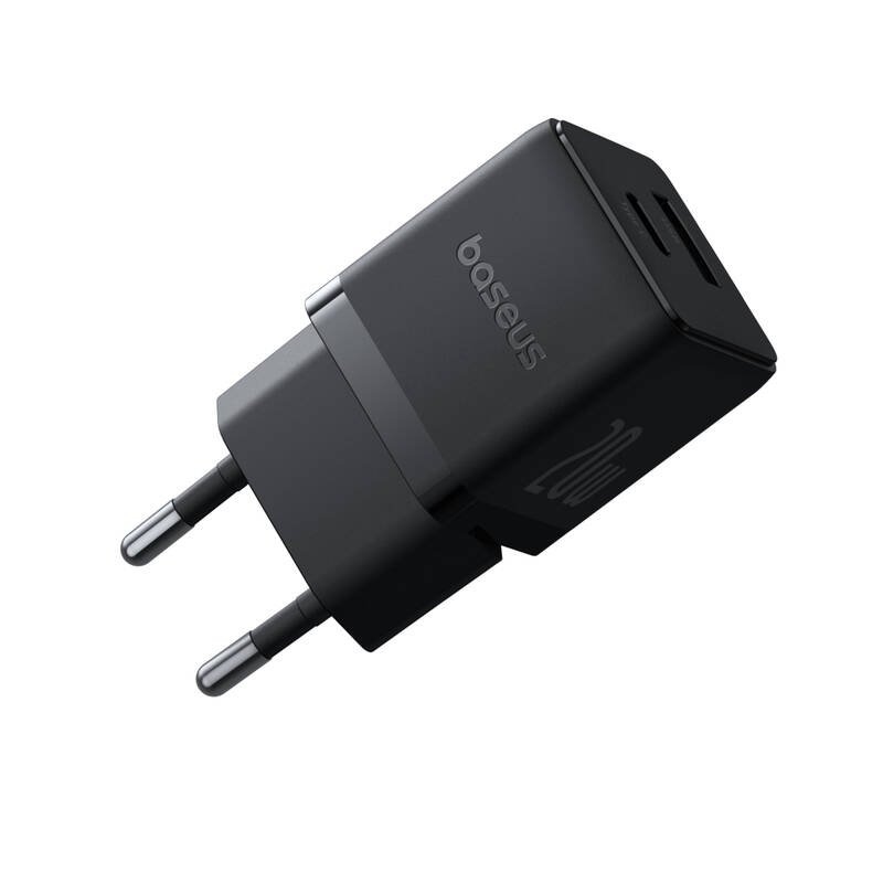 Baseus Palm Gyorstöltő USB-A + USB-C 20W Fekete