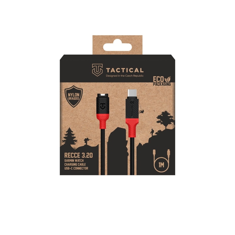 Tactical Recce 3:20 kábel a Garmin USB-C-hez Fekete/Vörös