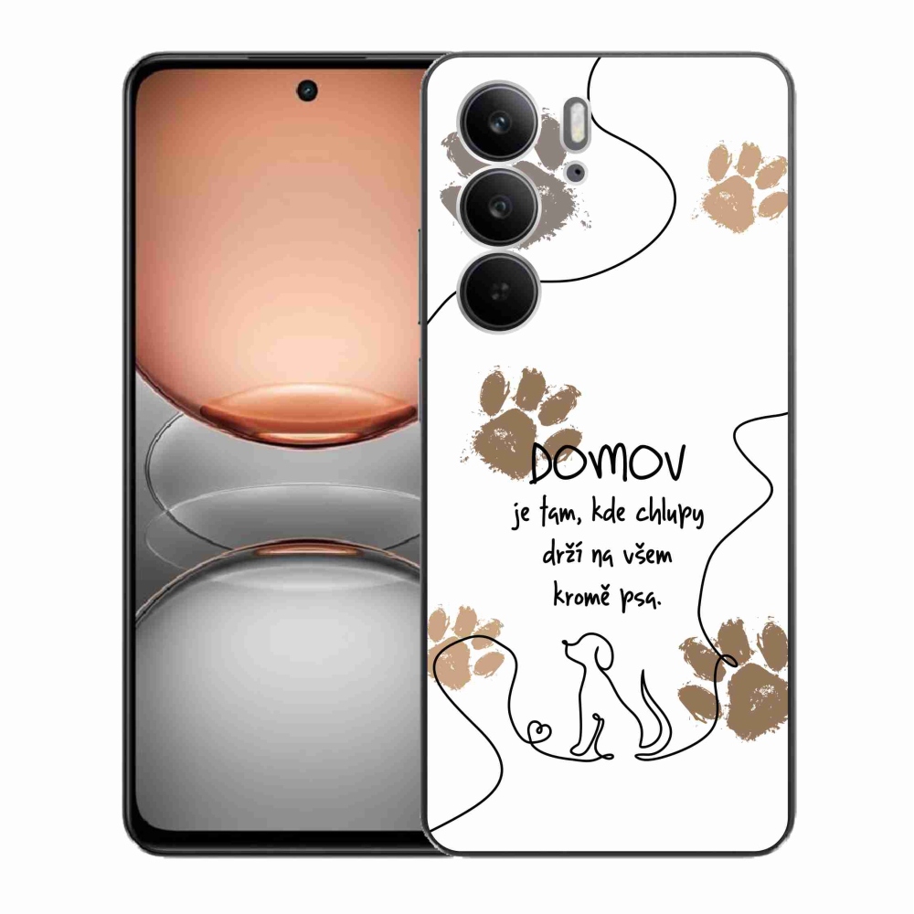 Gél borító mmCase a Realme C75 készülékhez - kutyamotívum fehér háttérrel