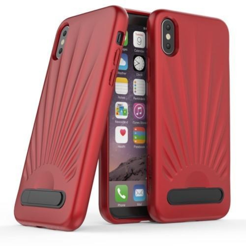 Tengeri zselés tok csuklós állvánnyal iPhone X készülékhez - piros