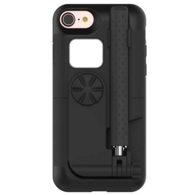Selfie 2in1 mobiltelefon tok iPhone 8 és iPhone 7 készülékhez bluetooth funkcióval - fekete