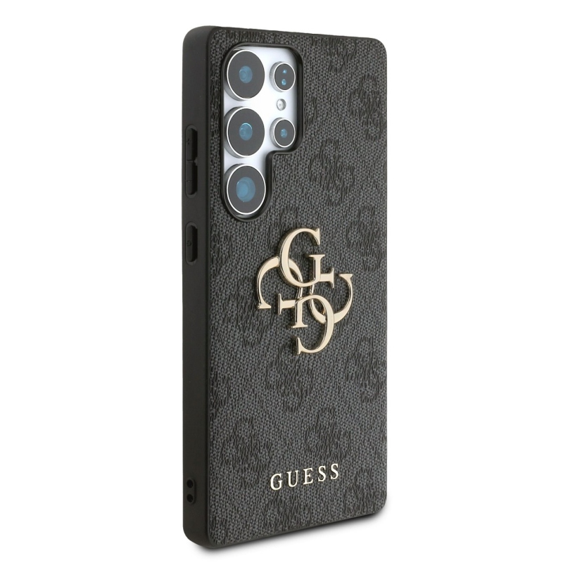 Guess PU 4G fém logós hátlap Samsung Galaxy S25 Ultra szürke