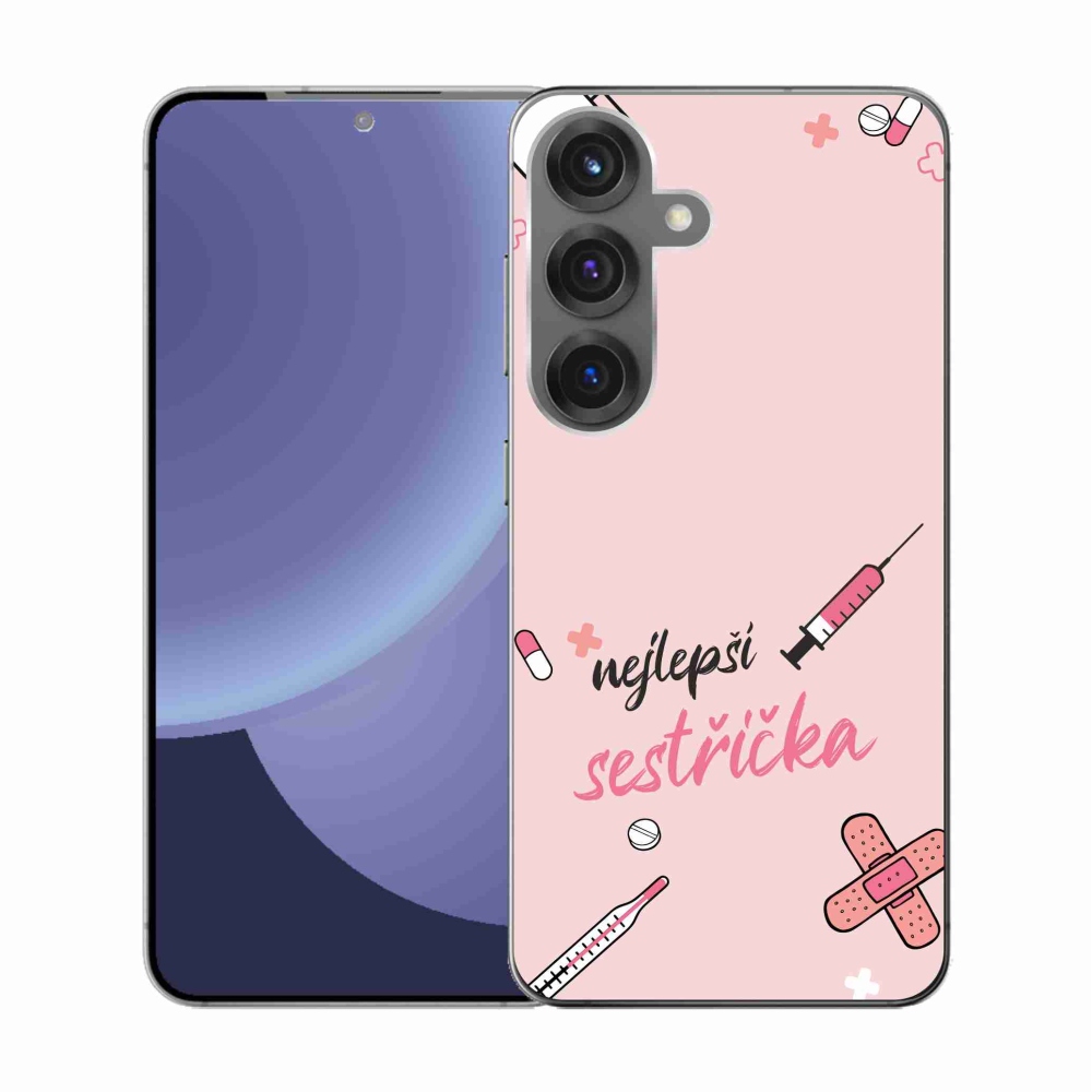 Gél borító mmCase Samsung Galaxy S25 - legjobb kishúg rózsaszín háttérrel