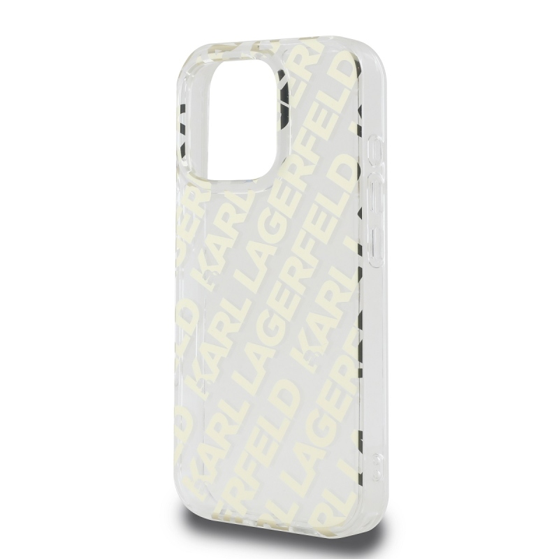 Karl Lagerfeld IML Electroplated Repeated Logo Back Cover for iPhone 16 Pro Max arany