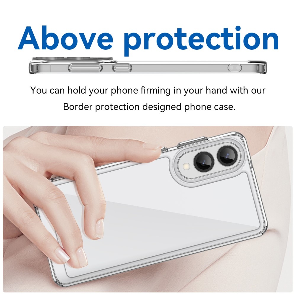 Gél tok kemény hátlappal Samsung Galaxy S25 Edge készülékhez - átlátszó