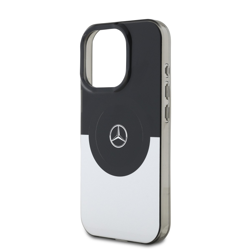 Mercedes PC/TPU kétrétegű MagSafe hátlap iPhone 16 Pro fekete/ezüst színű borítóhoz