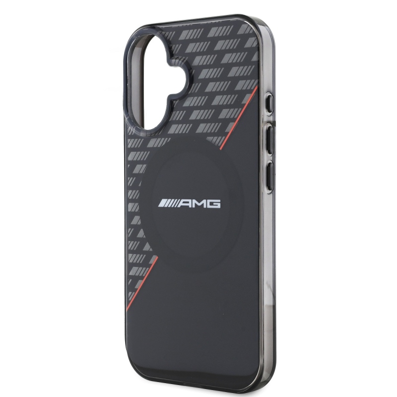 AMG Rhombs MagSafe hátlap iPhone 16 Plus fekete/piros színű borítóhoz