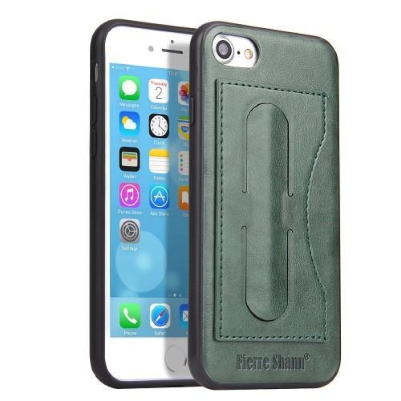 Shanny zselés tok PU bőr hátlappal iPhone 7 és iPhone 8 készülékhez - zöld