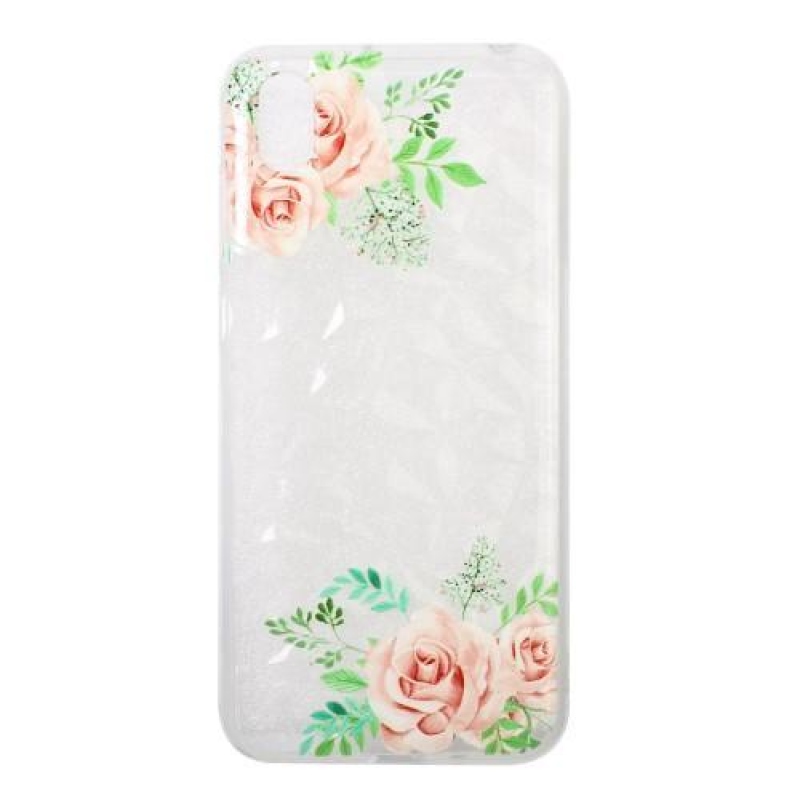 Zselés héjborítás a Huawei Y5 (2019) készülékhez - rózsaszín virágok