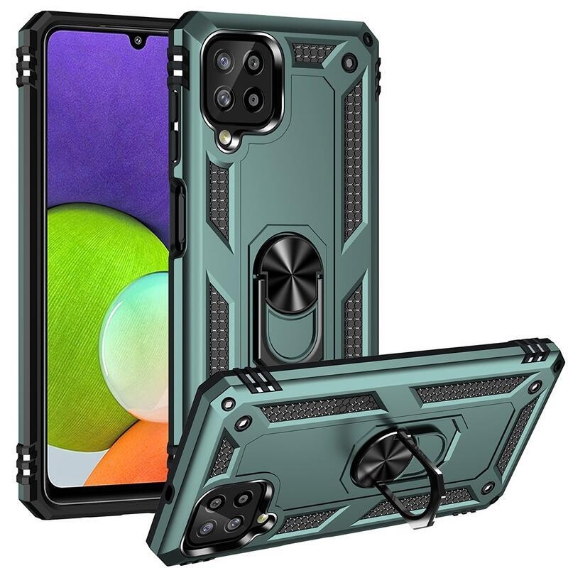 Héjálló hibrid borítás ujjbeggyel Samsung Galaxy A22 4G készülékhez - zöld