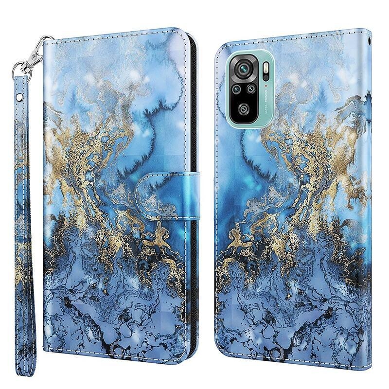 Nyomtatott pénztárca tok Xiaomi Redmi Note 10 4G/Redmi Note 10S/Poco M5s - absztrakt minta