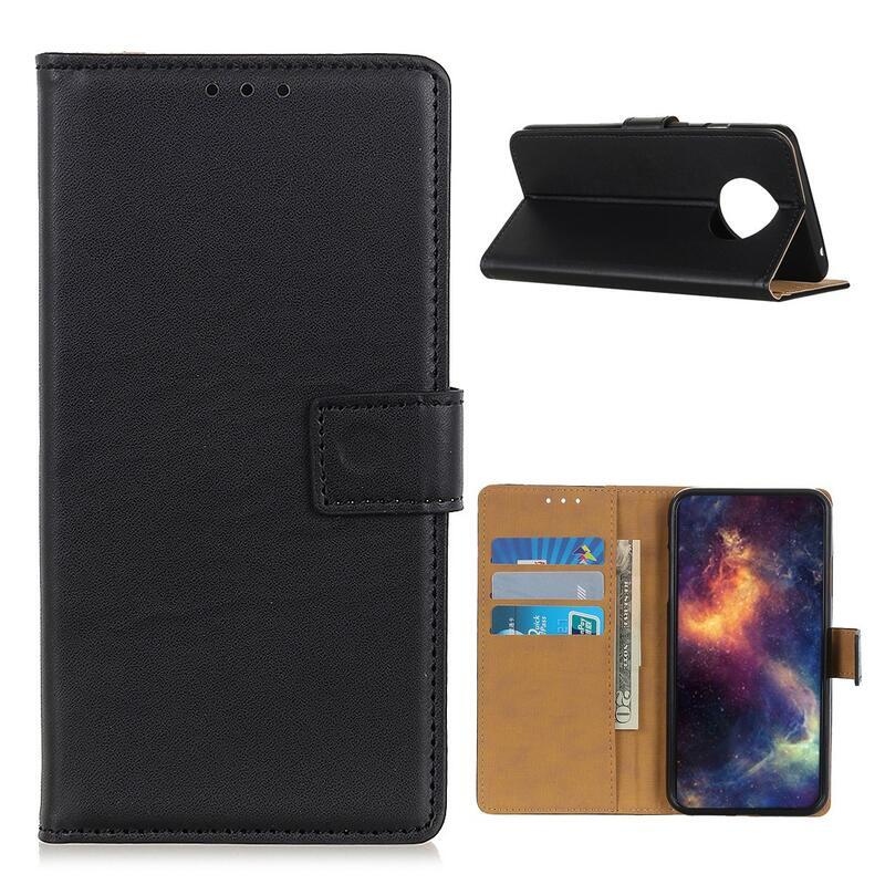 Shell PU bőr pénztárca tok Xiaomi Redmi Note 9T 5G-hez - fekete