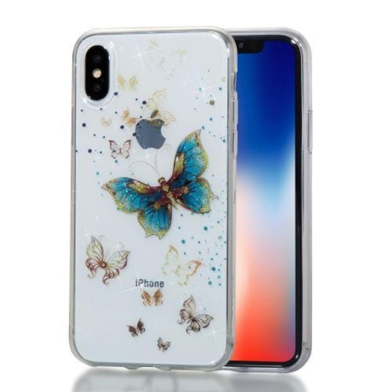 Shine zselés tok iPhone X készülékhez - pillangó