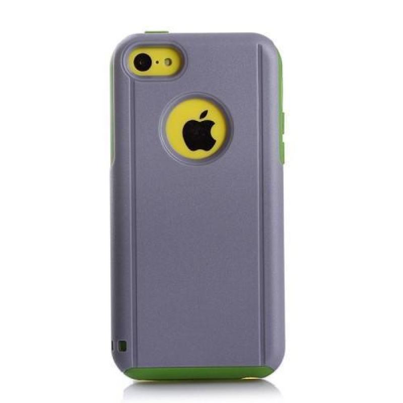 Sokkoló hibrid tartós tok iPhone 5C készülékhez - szürke/zöld