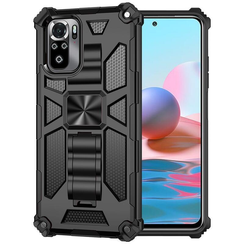 Ütésálló hibrid borítás a Xiaomi Redmi Note 10 4G/Redmi Note 10S/Poco M5s készülékhez - fekete színben