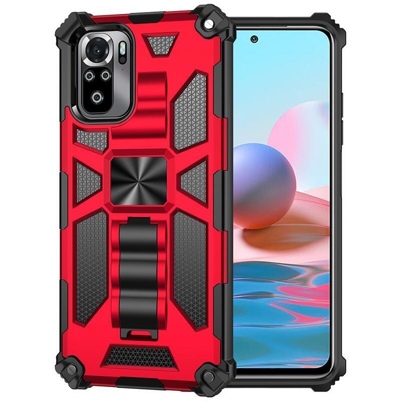 Ütésálló hibrid borítás a Xiaomi Redmi Note 10 4G/Redmi Note 10S/Poco M5s készülékhez - piros színű