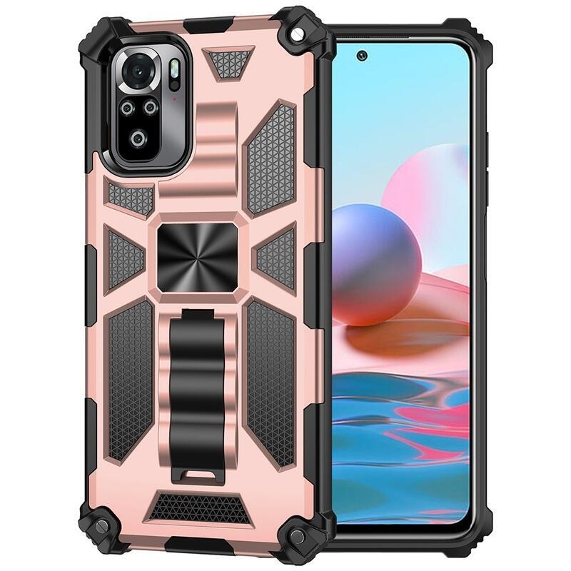 Ütésálló hibrid borítás Xiaomi Redmi Note 10 4G/Redmi Note 10S/Poco M5s - rózsaarany színben
