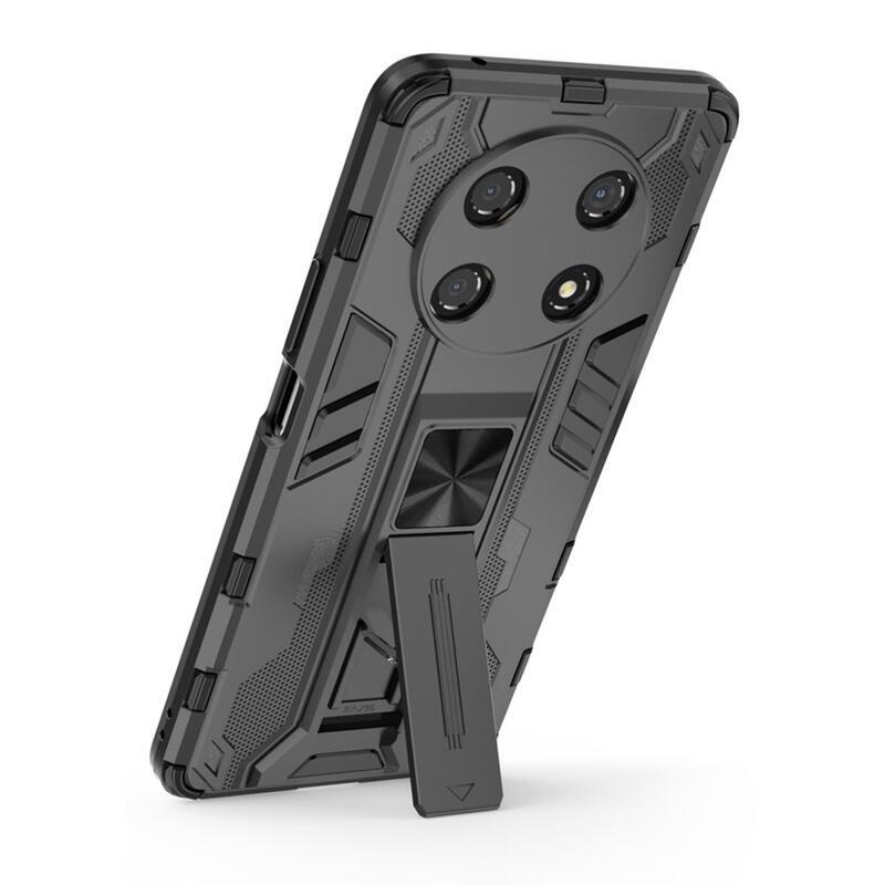 Ütésálló hibrid borító flip állvánnyal a Honor Magic 4 Lite 5G-hez - fekete
