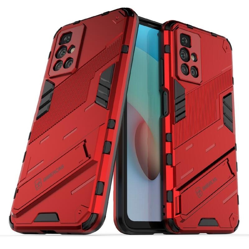 Ütésálló hibrid borító csuklós állvánnyal Xiaomi Redmi 10/Redmi 10 (2022) - piros