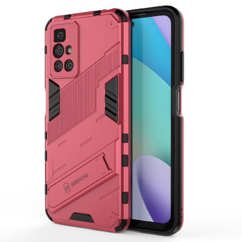Ütésálló hibrid borító csuklós állvánnyal Xiaomi Redmi 10/Redmi 10 (2022) - rózsaszínű