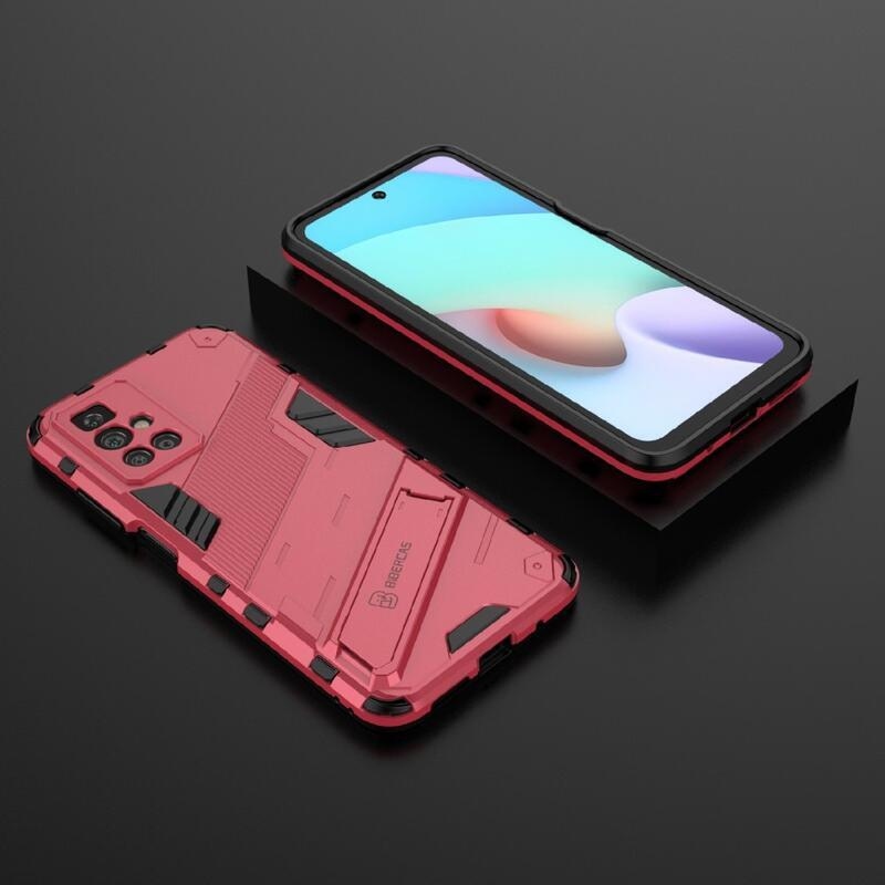 Ütésálló hibrid borító csuklós állvánnyal Xiaomi Redmi 10/Redmi 10 (2022) - rózsaszínű