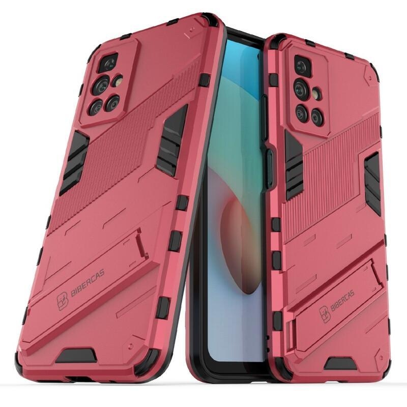 Ütésálló hibrid borító csuklós állvánnyal Xiaomi Redmi 10/Redmi 10 (2022) - rózsaszínű