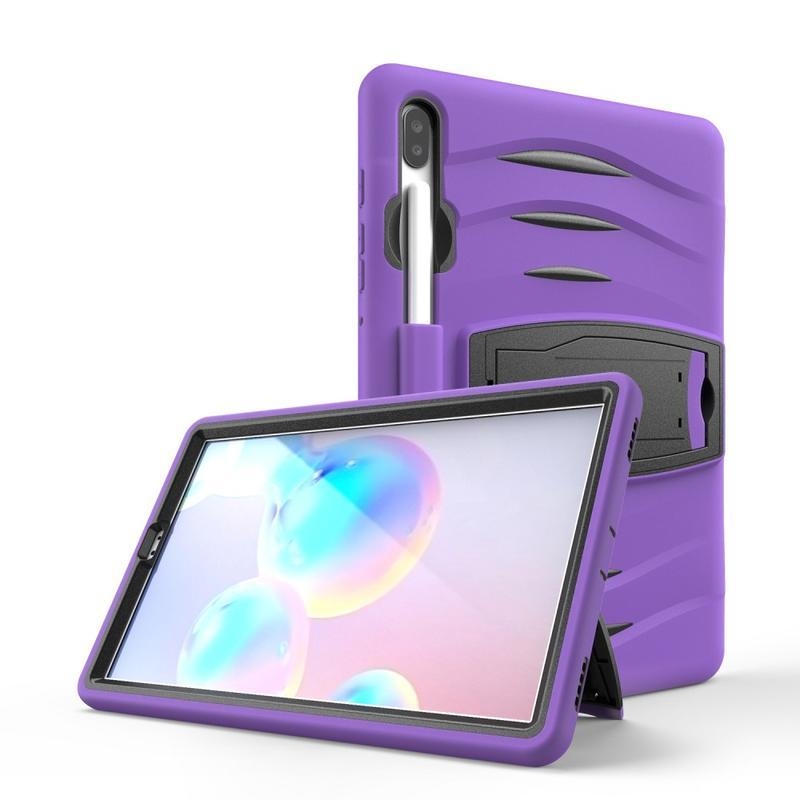 Ütésálló hibrid tok állvánnyal Samsung Galaxy Tab S6 T860/T865 készülékhez - lila