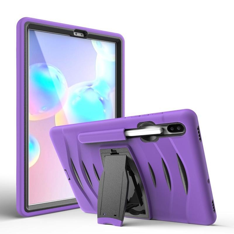 Ütésálló hibrid tok állvánnyal Samsung Galaxy Tab S6 T860/T865 készülékhez - lila