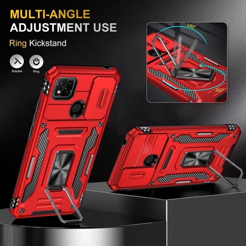 Sokkoló visszahúzható hibrid borítás Xiaomi Redmi 10A-hoz - piros