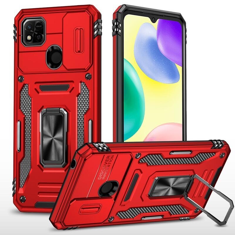 Sokkoló visszahúzható hibrid borítás Xiaomi Redmi 10A-hoz - piros