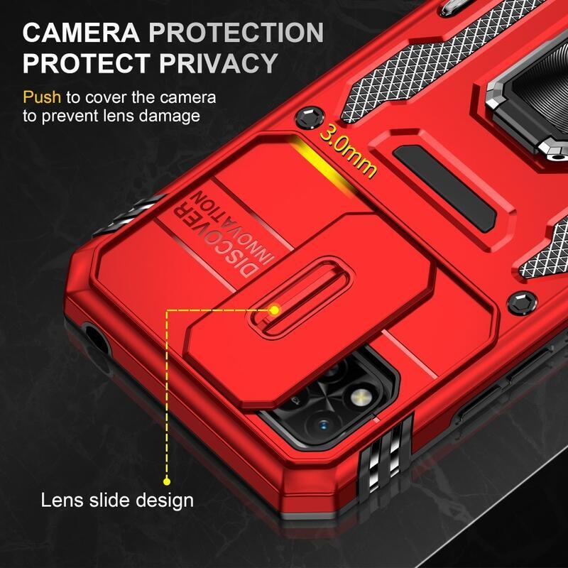 Sokkoló visszahúzható hibrid borítás Xiaomi Redmi 10A-hoz - piros