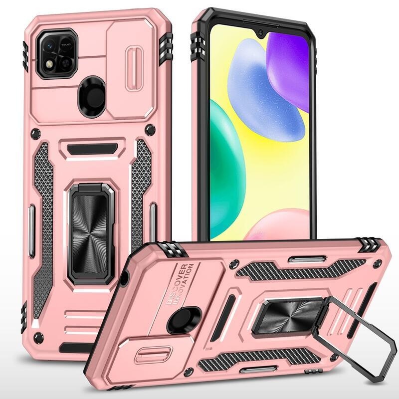 Sokkoló visszahúzható hibrid borítás Xiaomi Redmi 10A - rózsaarany