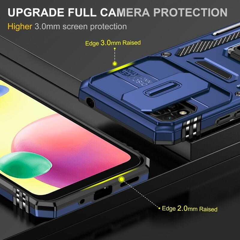 Sokkoló visszahúzható hibrid borító Xiaomi Redmi 10A - sötétkék