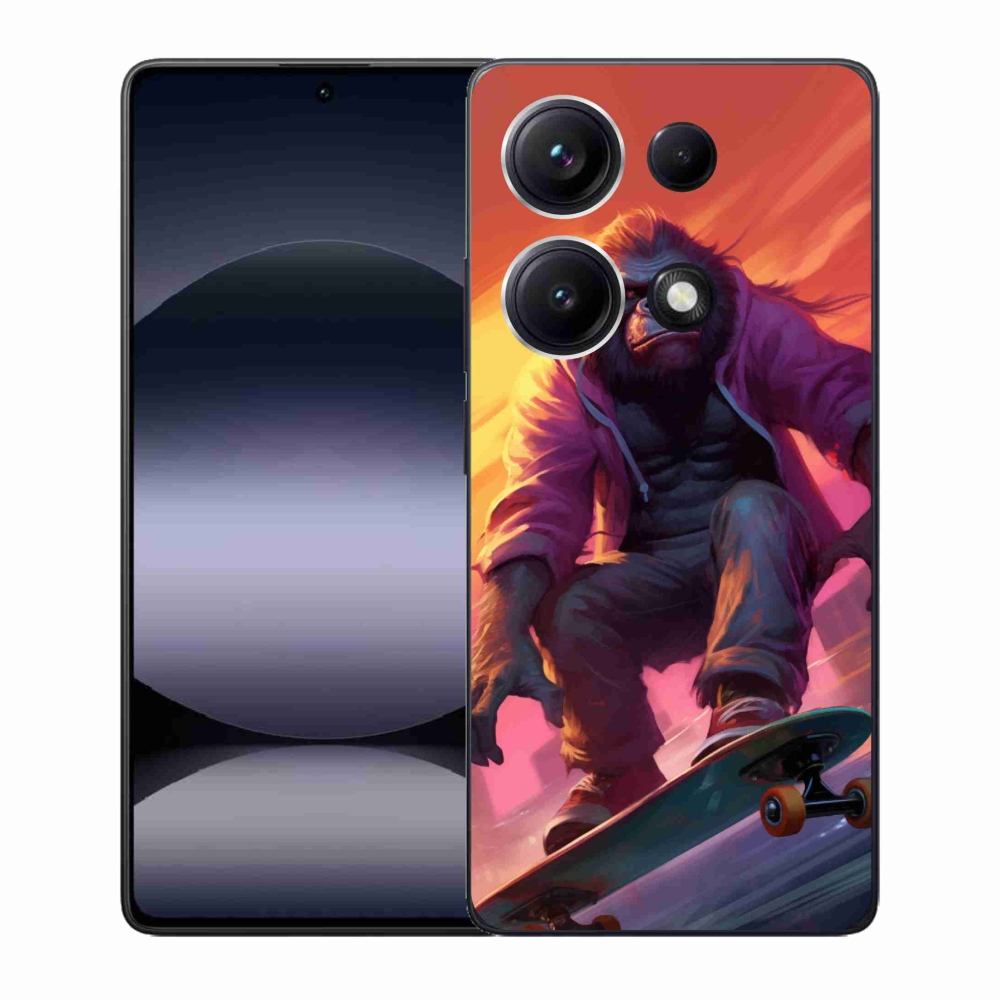 Gél borítás mmCase a Xiaomi Redmi Note 14S-hez - gorilla a gördeszkán