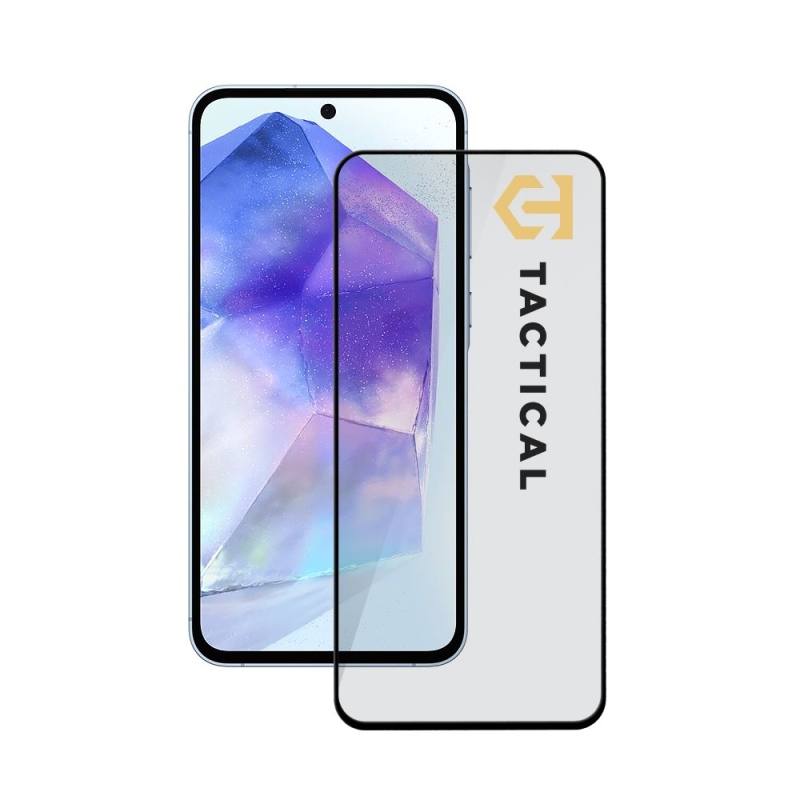 Taktikai üvegpajzs 5D üveg a Samsung Galaxy A55 5G Fekete számára