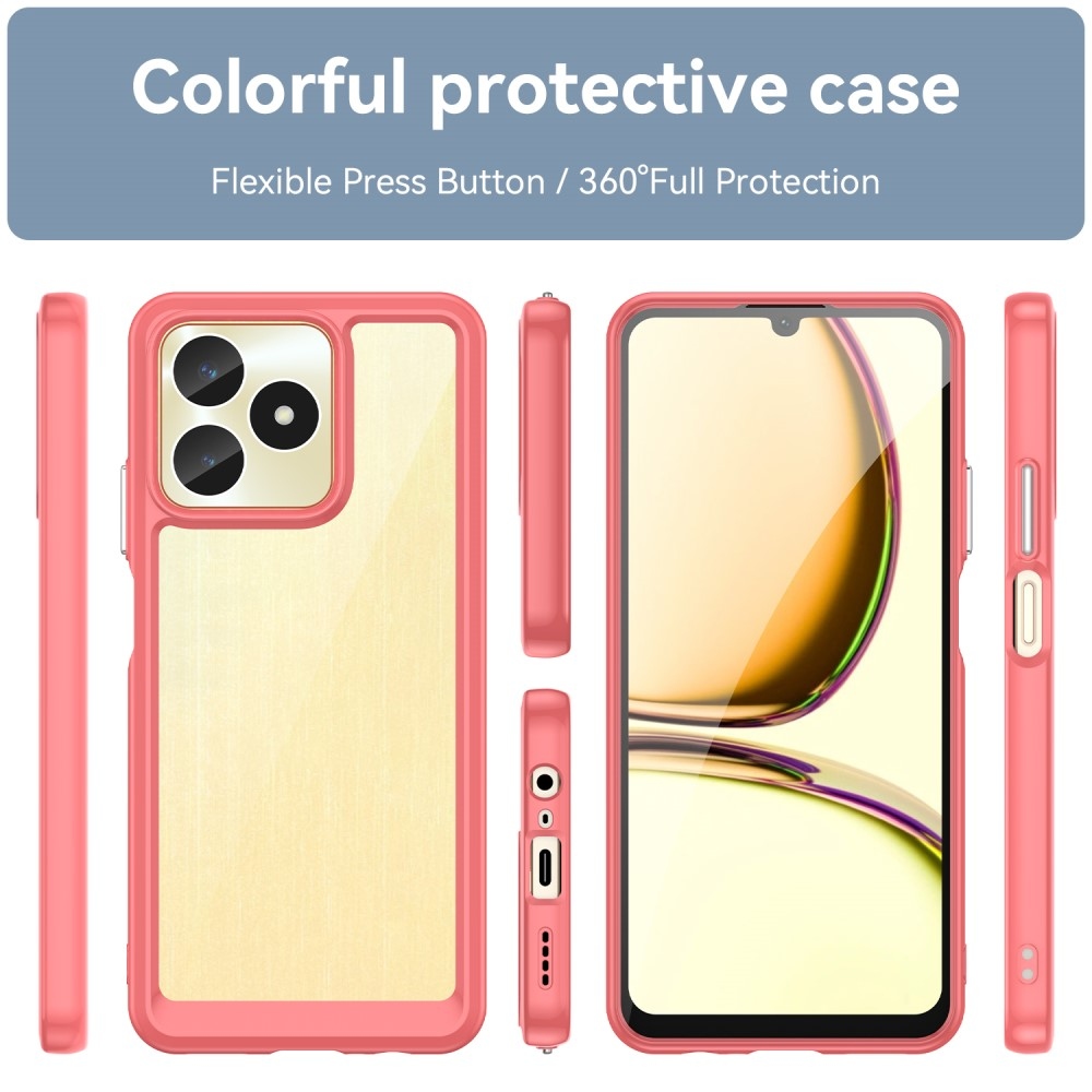 Gél tok fix hátlappal a Realme C51/C53 készülékhez - piros